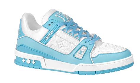 lv trainer baby blue|louis vuitton trainers.